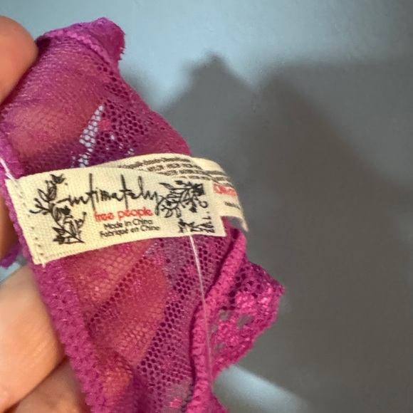 Free People Sheer Lace Thong - Fuchsia - Picture 4 of 4